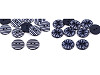Bottone con stampa blu, dimensioni: 28'