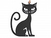 Čierna kovová mačka na zavesenie