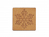 Sew-on Patch / Label made of Washable Paper, Snowflake 