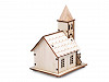 Dekorace dřevěný kostel, domeček svítící