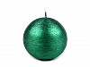 Adventní / vánoční svíčka koule metalický lesk Ø8 cm
