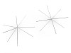 Stella/Fiocco di neve, in filo metallico, motivo: natalizio, per attività di fai-da-te, con perle, Ø 9 cm