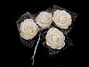 Foam rose on wire with tulle Ø40 mm