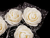 Pěnová růže na drátku s tylem Ø40 mm