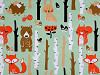 Cotton Fabric / Canvas Fox in the Forest