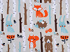 Bavlněná látka / plátno lišky v lese