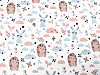 Cotton Fabric / Canvas Rabbit, Hedgehog