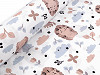 Cotton Fabric / Canvas Rabbit, Hedgehog