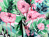 Baumwollstoff/Leinen Blumen, Flamingo