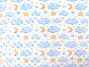 Minky Plush Fabric with 3D Polka Dots Clouds
