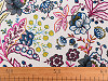 Cotton fabric / linen imitation, coarser, flowers