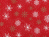  Tissu décoratif imitation jute, Flocons de neige