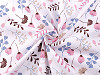 Tessuto di cotone / tela, motivo: fiori e foglie