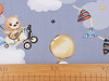 Cotton Fabric / Canvas, Teddy Bear on Airplane