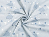 Tessuto Softshell con pile sherpa, stampa: nuvole