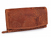 Dámska peňaženka kožená s kvetmi 10x19 cm