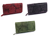 Women's leather wallet with flowers 