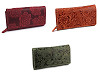 Women's leather wallet with flowers 