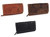 Women's leather wallet with flowers 