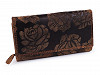 Dámská peněženka kožená s květy