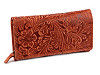 Women's leather wallet with flowers 