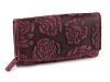 Women's leather wallet with flowers 