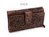 Women's leather wallet with flowers 