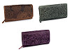 Women's leather wallet with flowers 