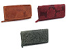 Women's leather wallet with flowers 