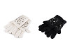 Ladies Wool Gloves with Rhinestones and Beads 2in1