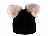 Children's winter hat with pompoms