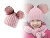 Children's winter hat with pompoms