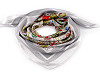 Saténový šátek luční květy 70x70 cm (1 ks)