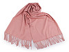 Cashmere type scarf with fringes 70x180 cm