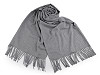 Cashmere type scarf with fringes 70x180 cm