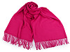 Cashmere type scarf with fringes 70x180 cm