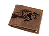 Portefeuille en cuir homme - pour chasseurs, pêcheurs, motards, 9,5 x 12 cm