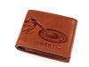 Men's Leather Wallet for hunters, fishermen, bikers 9.5x12 cm