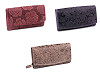 Portafoglio da donna in pelle, colore: rosa, ornamenti, dimensioni: 9,5 x 18 cm