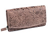 Damen Geldbörse aus Leder Rose, Ornamente 9,5 x 18 cm