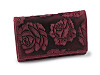  Cartera de piel para mujer, rosa, adornos 9,5x18 cm