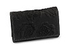  Cartera de piel para mujer, rosa, adornos 9,5x18 cm