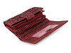  Cartera de piel para mujer, rosa, adornos 9,5x18 cm