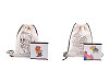 Borsa in cotone / Borsa da scuola, con coulisse, per attività di pittura, fai-da-te, dimensioni: 27 x 35 cm