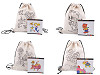 Sac à dos en coton avec cordon de serrage pour peinture DIY, 27 x 35 cm