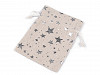 Sacchetto regalo in lino, motivo: stelle metalliche, dimensioni: 13 x 18 cm 