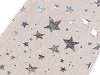 Linen Gift Bag, Metallic Stars 13x18 cm 