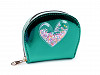Girl's Wallet, Heart with Sand Sequins 10.5x13 cm
