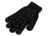 Ladies / Girls Knitted Gloves with Rhinestones