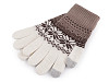 Gants tricotés femme/fille, motif norvégien